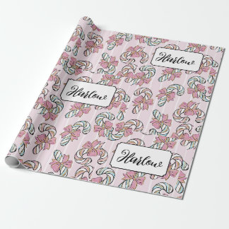 Individuelle Name Candy Cane Weihnachten Geschenkpapier