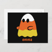 individuelle Name | CANDY CORN GHOST Halloween ora Postkarte (Vorne/Hinten)