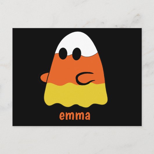 individuelle Name | CANDY CORN GHOST Halloween ora Postkarte (Vorderseite)