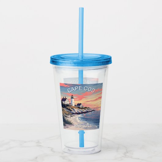 Individuelle Name Cape Cod Massachusetts Acryltrinkbecher (Vorderseite)