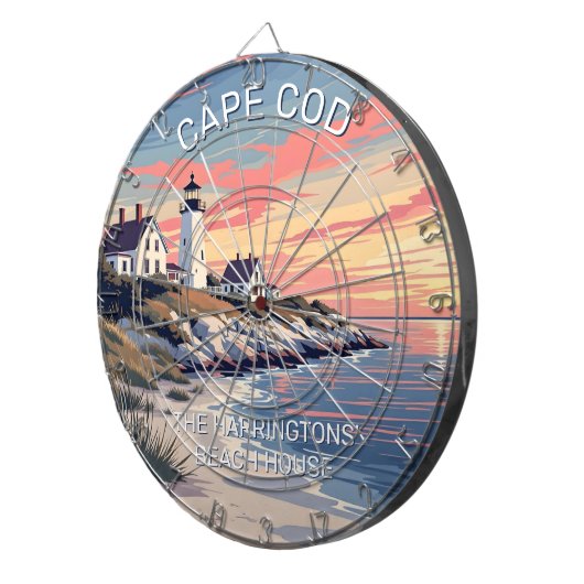 Individuelle Name Cape Cod Massachusetts Dartscheibe (Vorderseite rechts)