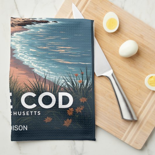 Individuelle Name Cape Cod Massachusetts Geschirrtuch (Viertel Falte)