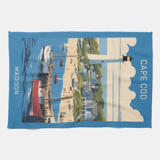 Individuelle Name Cape Cod Massachusetts Geschirrtuch (Horizontal)