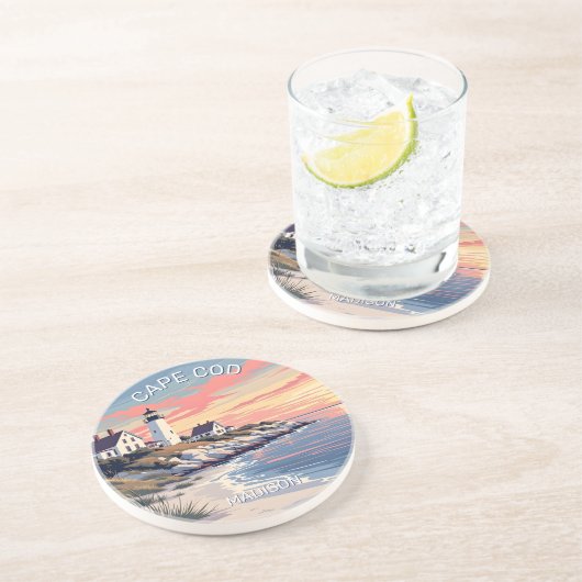Individuelle Name Cape Cod Massachusetts Getränkeuntersetzer (Seite)