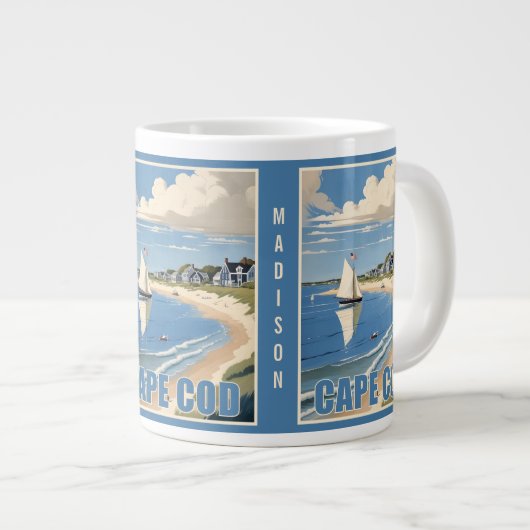 Individuelle Name Cape Cod Massachusetts Jumbo-Tasse (Vorderseite Rechts)