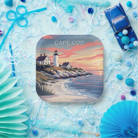 Individuelle Name Cape Cod Massachusetts Pappteller (Party)