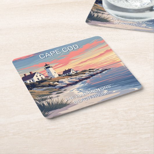 Individuelle Name Cape Cod Massachusetts Rechteckiger Pappuntersetzer (angewinkelt)
