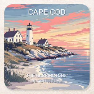 Individuelle Name Cape Cod Massachusetts Rechteckiger Pappuntersetzer
