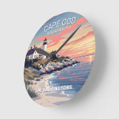 Individuelle Name Cape Cod Massachusetts Runde Wanduhr (Winkel)