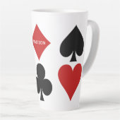 Individuelle Name Card Player Latte Tasse (Rechte Ecke)