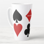 Individuelle Name Card Player Latte Tasse (Linke Ecke)