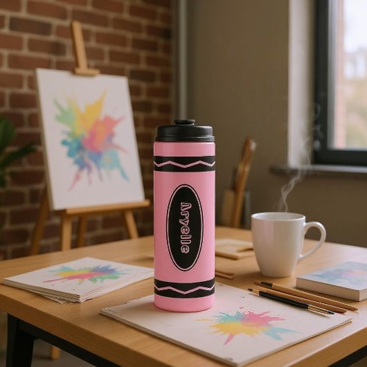 Individuelle Name Carnation Pink Crayon Drink Tumb Thermosbecher