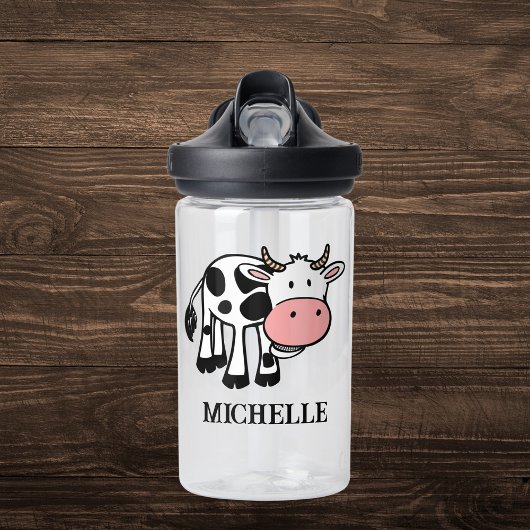 Individuelle Name Cartoon Kuh Trinkflasche