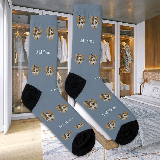 Individuelle Name Cat Dog Foto Modernes Personalis Socken