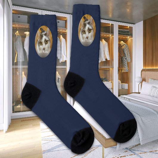 Individuelle Name Cat Dog Foto Modernes Personalis Socken