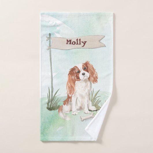 Individuelle Name Cavalier King Charles Spaniel Pe Badhandtuch Set (Handtuch)