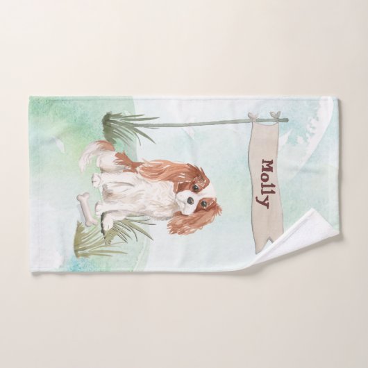 Individuelle Name Cavalier King Charles Spaniel Pe Badhandtuch Set (Handtuch)
