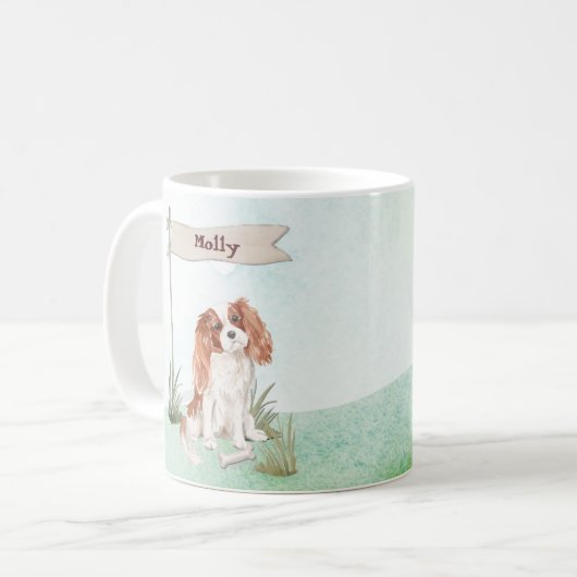 Individuelle Name Cavalier King Charles Spaniel Pe Kaffeetasse (Vorderseite Links)