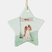 Individuelle Name Cavalier King Charles Spaniel Pe Keramik Ornament (Rechts)