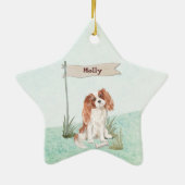 Individuelle Name Cavalier King Charles Spaniel Pe Keramik Ornament (Hinten)