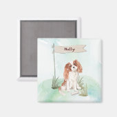 Individuelle Name Cavalier King Charles Spaniel Pe Magnet (Vorderseite/Rückseite)