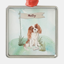 Individuelle Name Cavalier King Charles Spaniel Pe Ornament Aus Metall