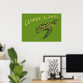 Individuelle Name Cayman Islands Sea Turtle Poster (Heimbüro)