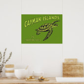 Individuelle Name Cayman Islands Sea Turtle Poster (Küche)