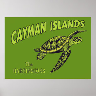 Individuelle Name Cayman Islands Sea Turtle Poster