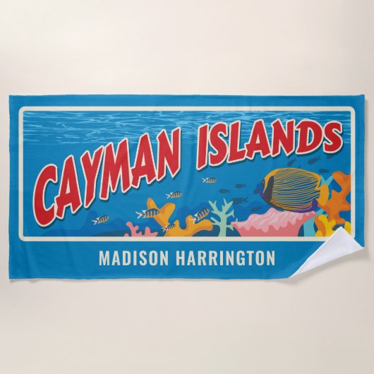 Individuelle Name Cayman Islands Strandtuch (Vorderseite)