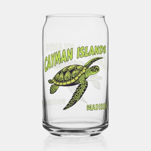 Individuelle Name Cayman Islands Turtle Dosenglas (Rückseite)