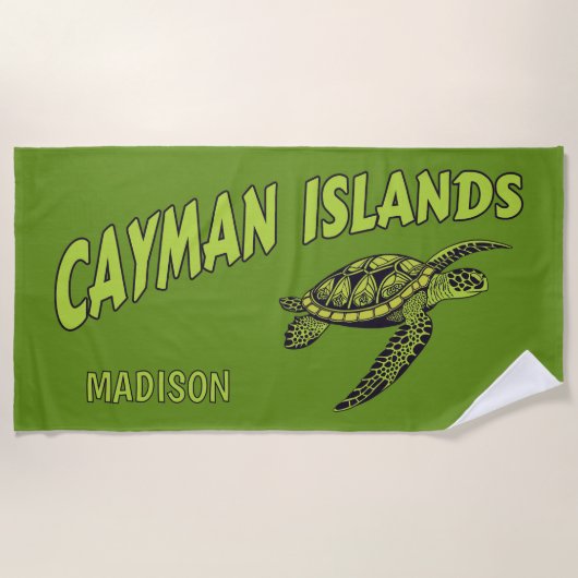 Individuelle Name Cayman Islands Turtle Strandtuch (Vorderseite)