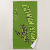 Individuelle Name Cayman Islands Turtle Strandtuch (Vorderseite)