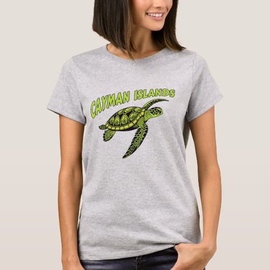 Individuelle Name Cayman Islands Turtle T-Shirt (Vorderseite)