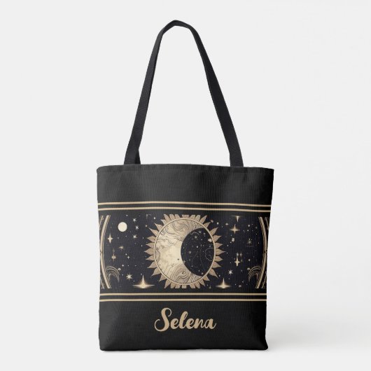 Individuelle Name Celestial Stars Sun Moon Tasche (Rückseite)