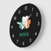 Individuelle Name Celtic Ireland Kleeblatt Irish F Große Wanduhr (Winkel)