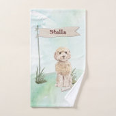 Individuelle Name Champagne Cockapoo Haustier Hund Badhandtuch Set (Handtuch)