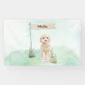 Individuelle Name Champagne Cockapoo Haustier Hund Banner (Horizontal)