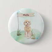 Individuelle Name Champagne Cockapoo Haustier Hund Button (Vorderseite)
