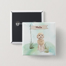 Individuelle Name Champagne Cockapoo Haustier Hund Button