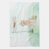 Individuelle Name Champagne Cockapoo Haustier Hund Geschirrtuch (Vertikal)