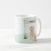 Individuelle Name Champagne Cockapoo Haustier Hund Kaffeetasse (VorderseiteRechts)