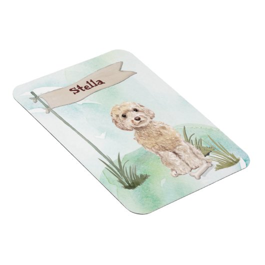 Individuelle Name Champagne Cockapoo Haustier Hund Magnet (Rechte Seite)