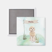 Individuelle Name Champagne Cockapoo Haustier Hund Magnet (Vorderseite/Rückseite)