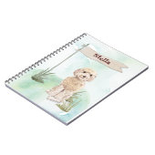 Individuelle Name Champagne Cockapoo Haustier Hund Notizblock (Linke Seite)