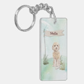 Individuelle Name Champagne Cockapoo Haustier Hund Schlüsselanhänger (Vorderseite links)
