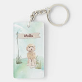 Individuelle Name Champagne Cockapoo Haustier Hund Schlüsselanhänger (Rückseite)