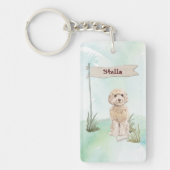 Individuelle Name Champagne Cockapoo Haustier Hund Schlüsselanhänger (Vorderseite)