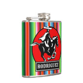 Individuelle Name Charro Horse Spanisch Mexikanisc Flachmann (Rechts)