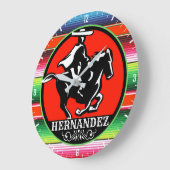 Individuelle Name Charro Horse Spanisch Mexikanisc Große Wanduhr (Winkel)